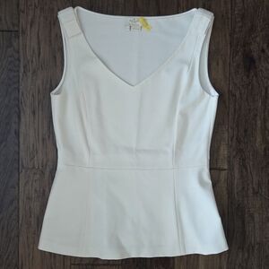 Cream White Kate Spade Sleeveless Top With Bow Shoulder Details